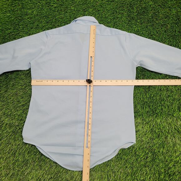 Vintage 80s Disco Hippie Polyester Shirt M 15.5 20x27 Shirttail - Picture 5 of 9